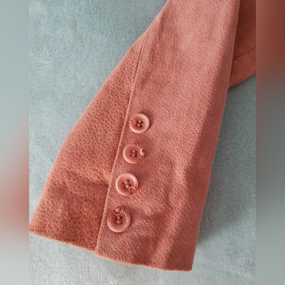 Coral/pink Peach Suede Chadwicks of Boston Classic Lined Blazer 10 petite - Picture 5 of 16